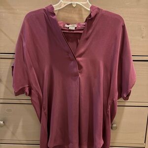 Vince 100% Silk Burgundy Women's Top